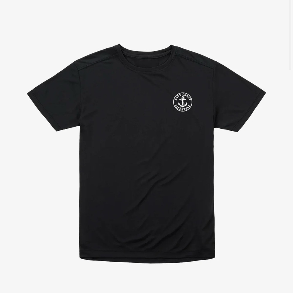 East Coast Lifestyle Black Anchor Logo Men's T-Shirt V neck Large